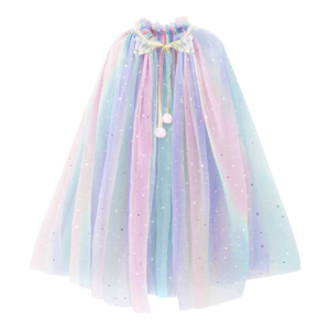 Prinsessencape regenboog – tule met sterren