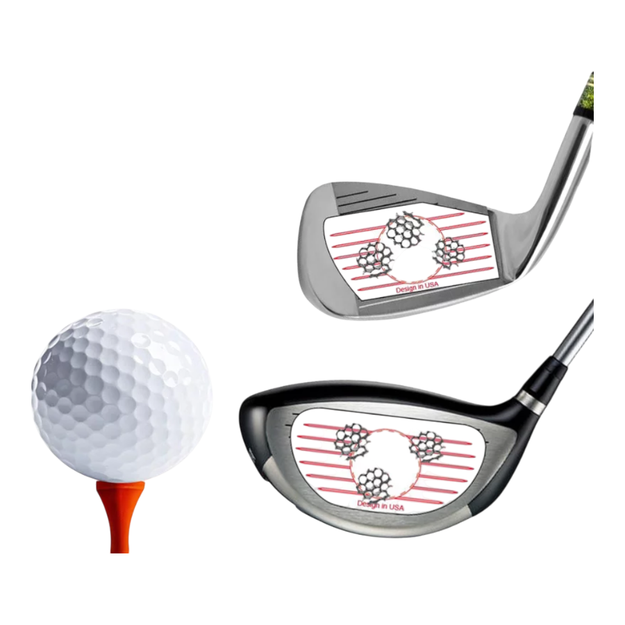 Impact sticker van Jobber Golf op stalen golfclub met zichtbaar raakpunt