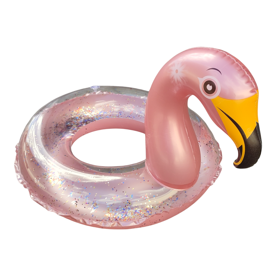 Roze flamingo zwemband van stevig vinyl – 65 cm diameter.