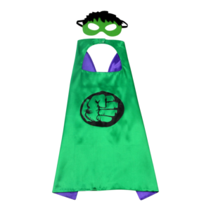 Hulk cape met masker – groen, 70 cm