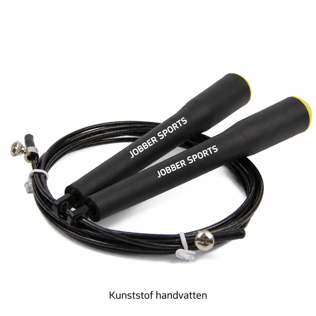 Jobber Sports Speedrope zwart-geel – 3 m met reservekabel – detail