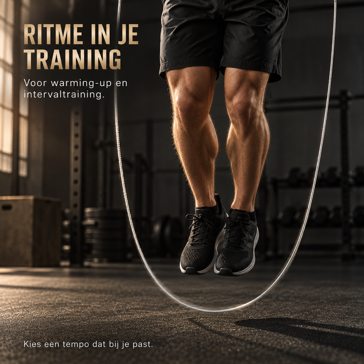 Jobber Sports Iron Rope springtouwset – 3 verwisselbare touwgewichten – ritme