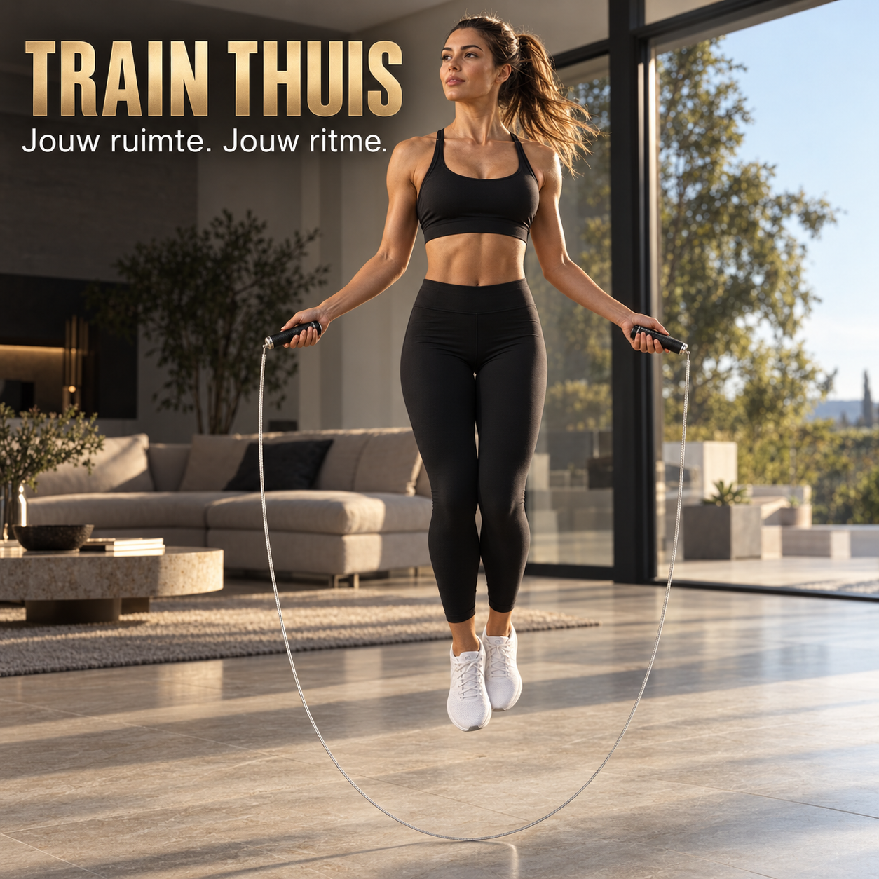 Jobber Sports Iron Rope springtouwset – 3 verwisselbare touwgewichten – thuis