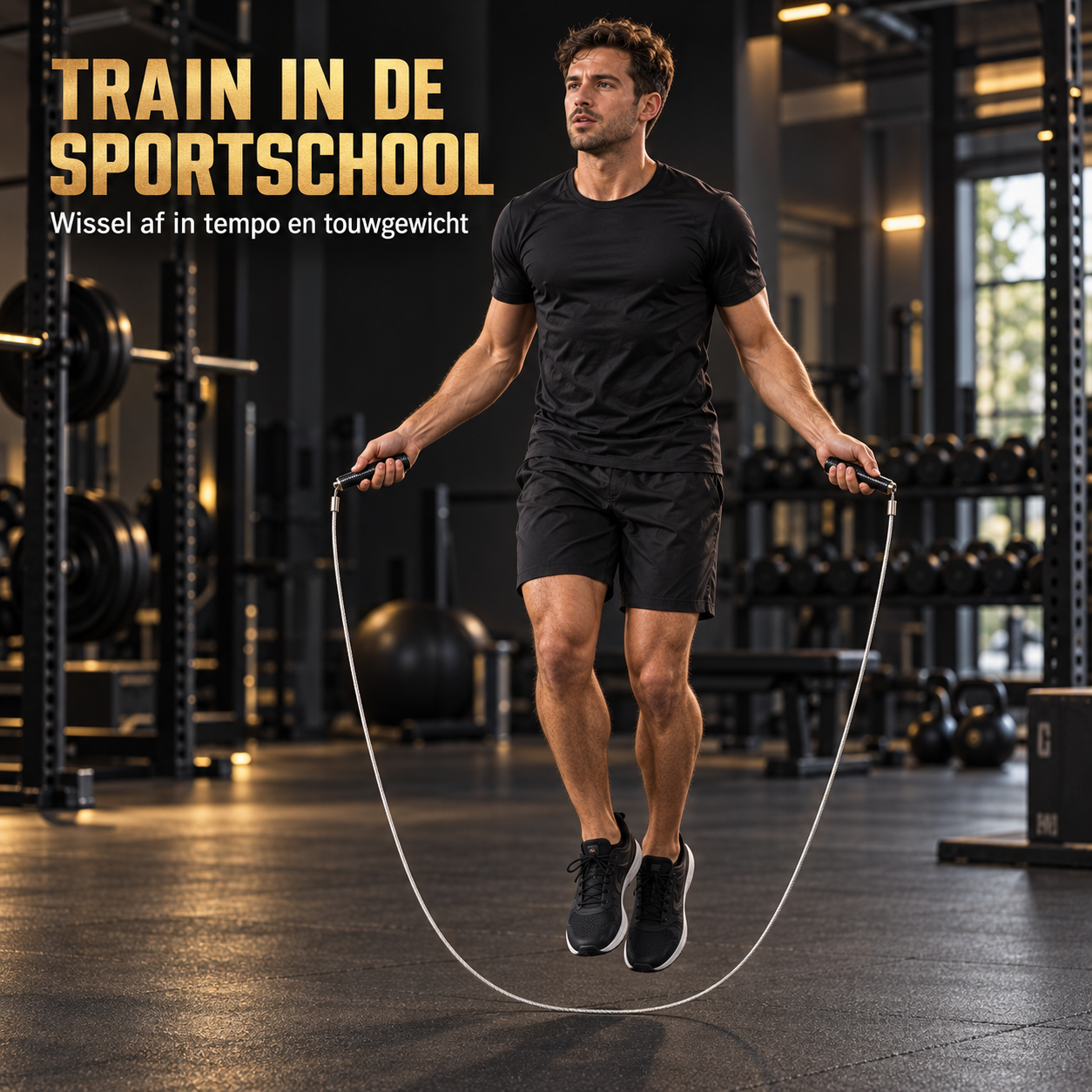 Jobber Sports Iron Rope springtouwset – 3 verwisselbare touwgewichten – sportschool