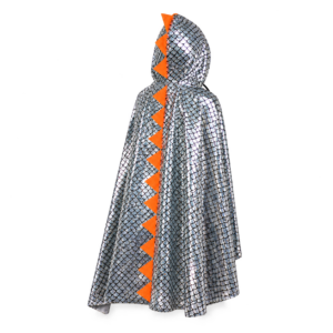 Zilveren dinocape met capuchon – 110 cm