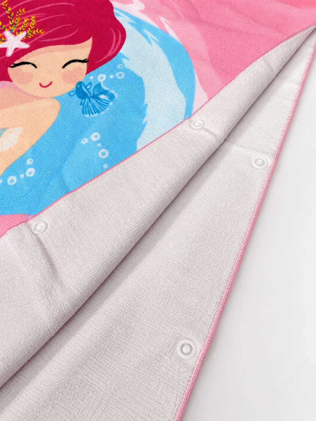 Kinderbadponcho zeemeermin roze - 70 x 75 cm - Afbeelding 3