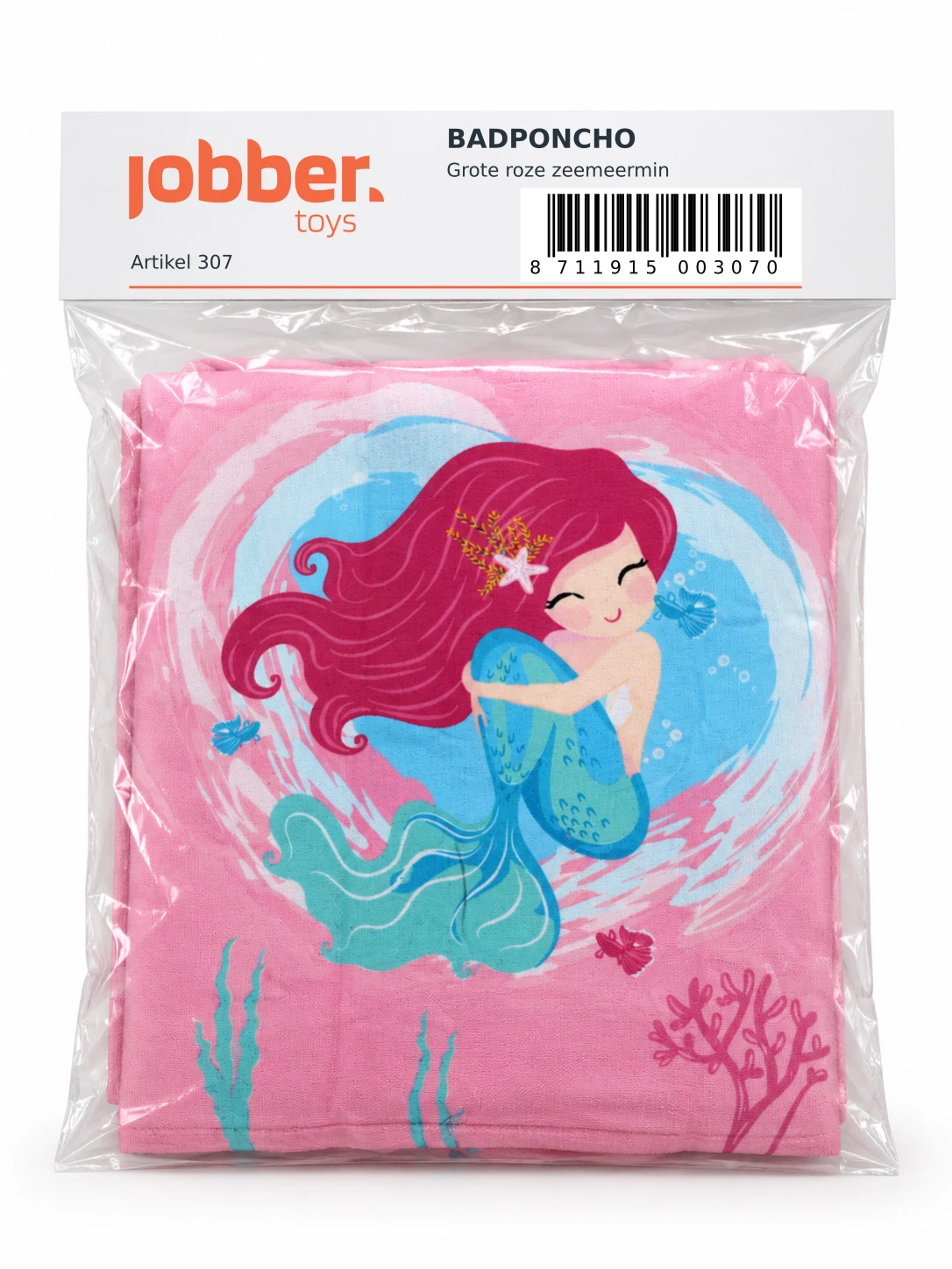 Kinderbadponcho zeemeermin roze - 70 x 75 cm - Afbeelding 9