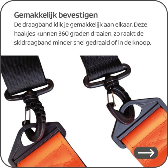 Afneembare clips van de Deluxe skidrager zwart/oranje