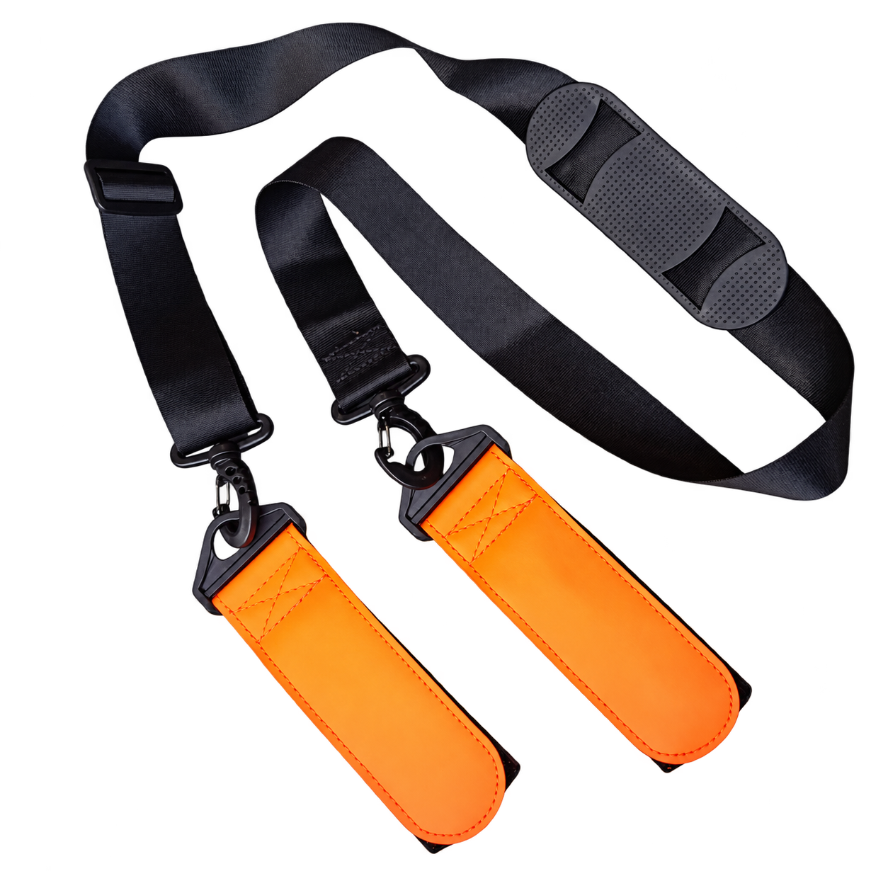 Jobber Sports Skidrager Deluxe zwart/oranje met kunstleren banden
